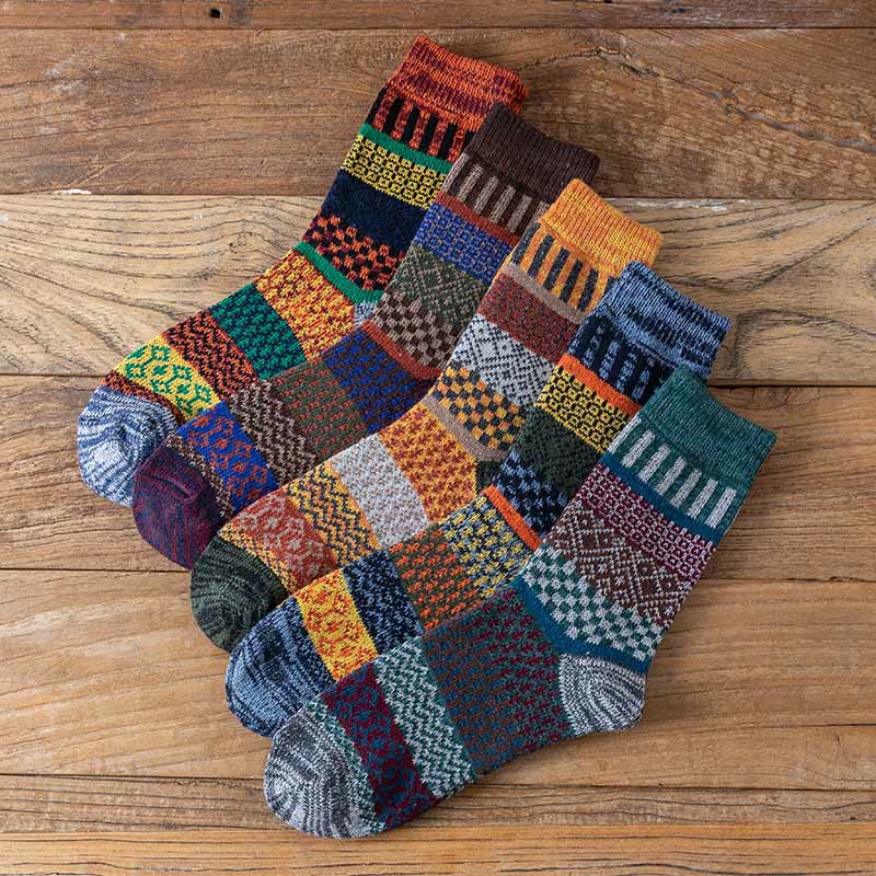 Chaussettes rétro à double aiguille grande taille (5 paires) - image 3