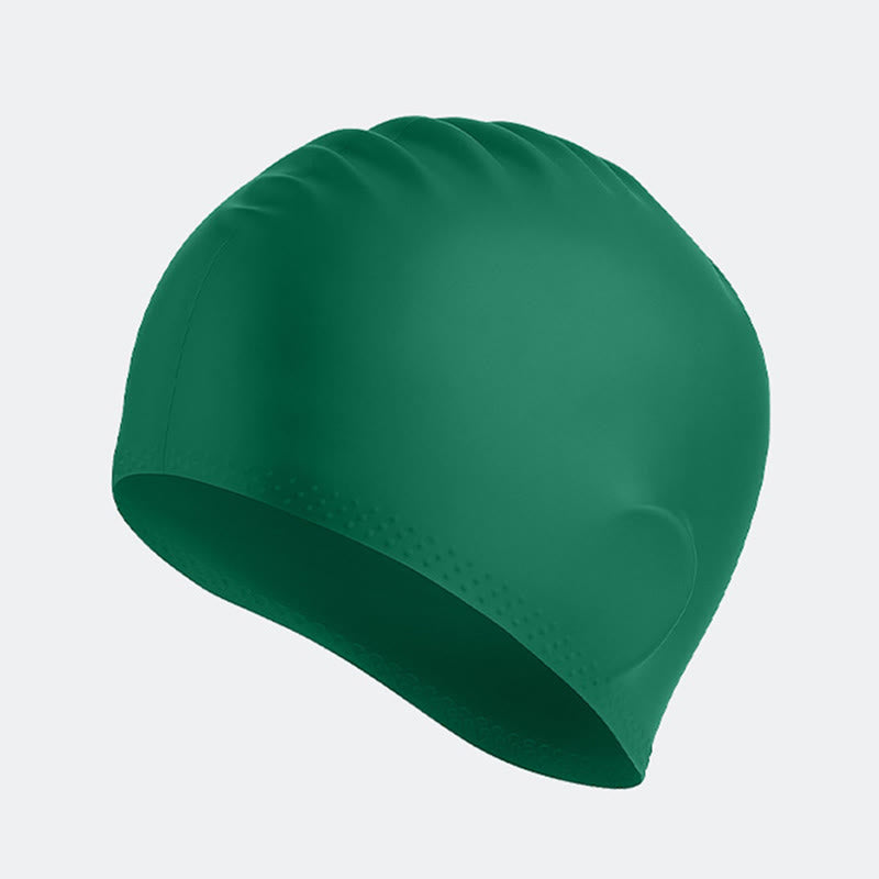 Bonnet de bain antidérapant de couleur unie - Vert foncé - One Size - image 13