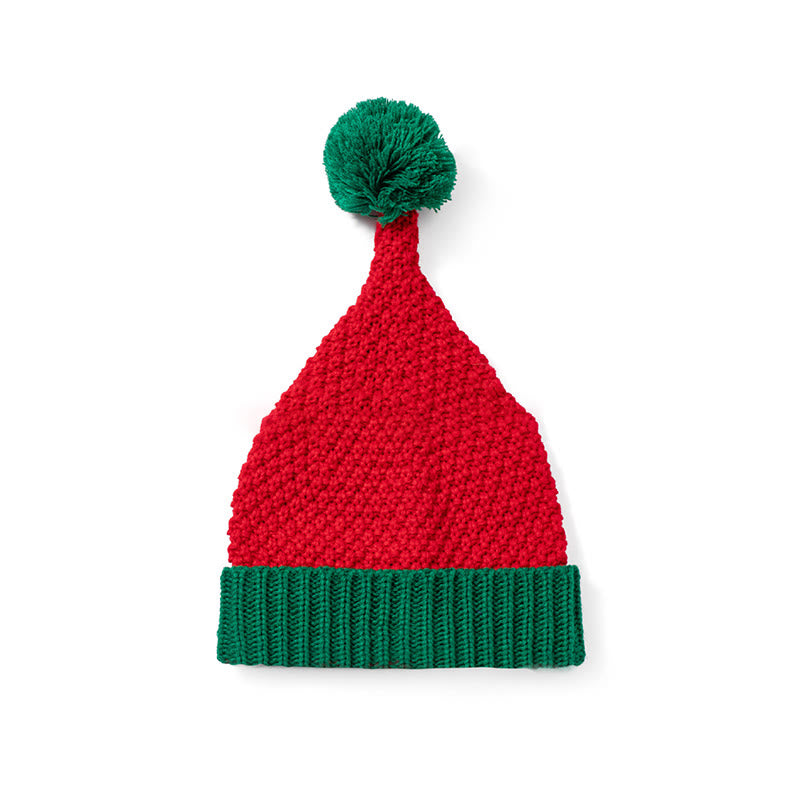 Bonnet de Noël rouge à rayures vertes - C - One Size - image 4
