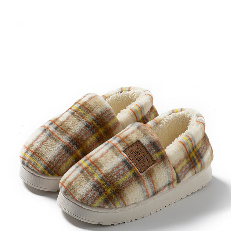 Pantoufles Plusock grandes tailles à motif quadrillé - Jaune - EU44-45(US10-11) - image 14