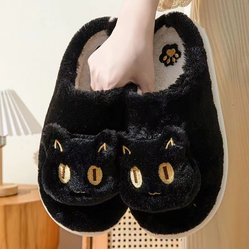 Pantoufles chat mignon grand format à dessin animé - Noir - EU44-45(US10-11) - image 6