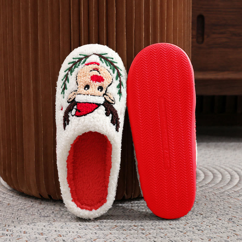 Pantoufles Plusock Grande Taille Joyeux Noël avec motif cerf - image 1