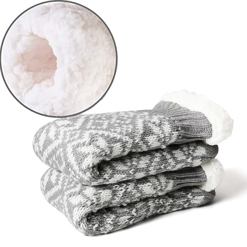 Chaussettes-chaussons de Noël à flocons de neige - image 7