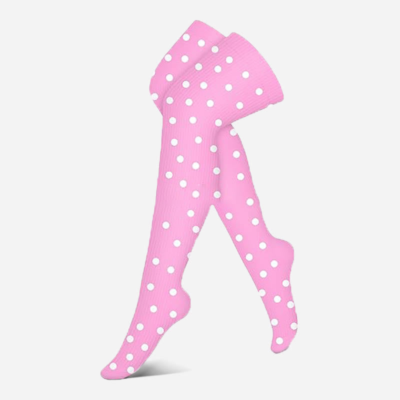 Chaussettes de compression montantes à pois roses (3 paires) - Rose clair - S/M - image 3