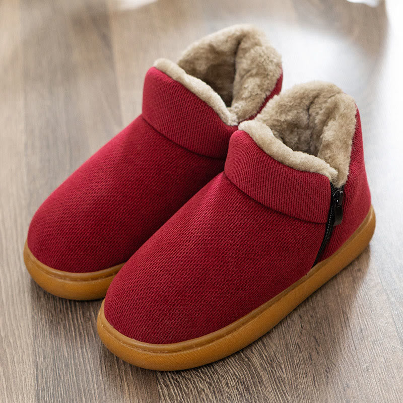 Pantoufles souples à fermeture éclair grande taille - Vin - EU48-49 (US12-12,5) - image 12