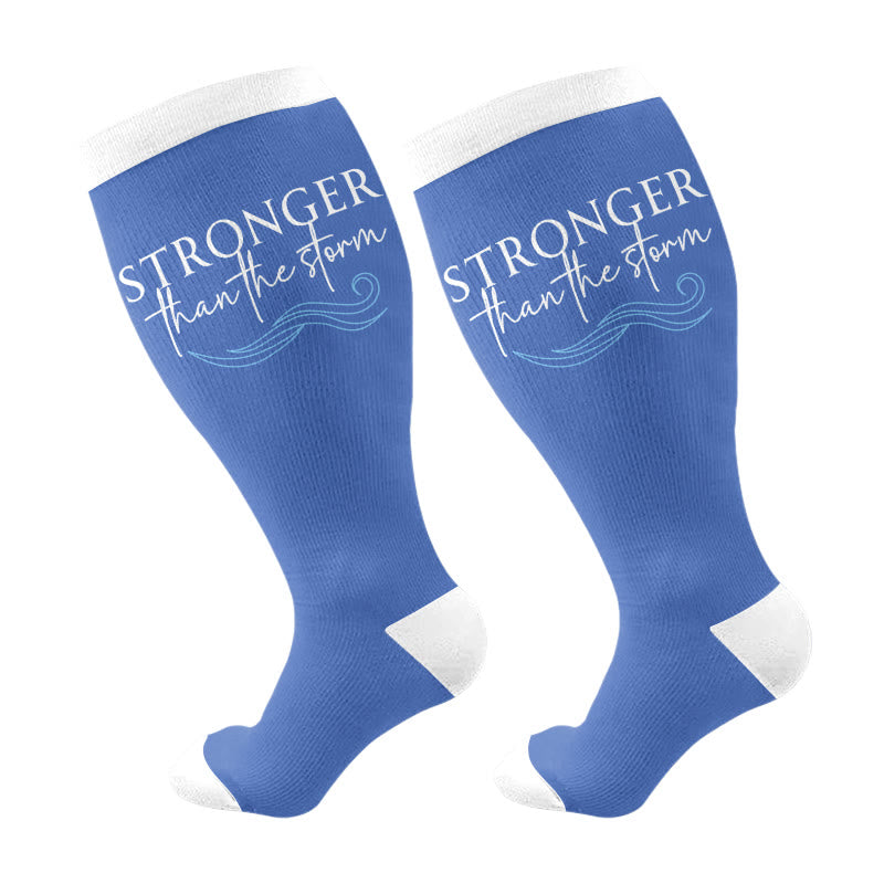 Chaussettes de compression grandes tailles de foi chrétienne - Bleu - 4XL - image 11