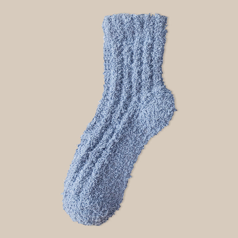 Chaussettes de nuit d'hiver en polaire corail (7 paires) - Bleu - EU39-43(US6-9) - image 21
