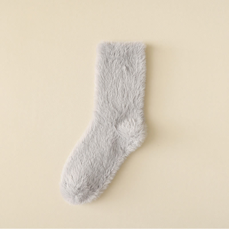 Chaussettes de nuit unies au style polyvalent (3 paires) - Gris clair - EU36-43(US3-9) - image 19
