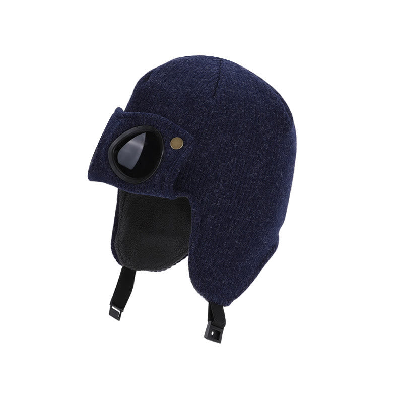 Bonnet avec lunettes de soleil et protection auditive - Bleu marine - One Size - image 6