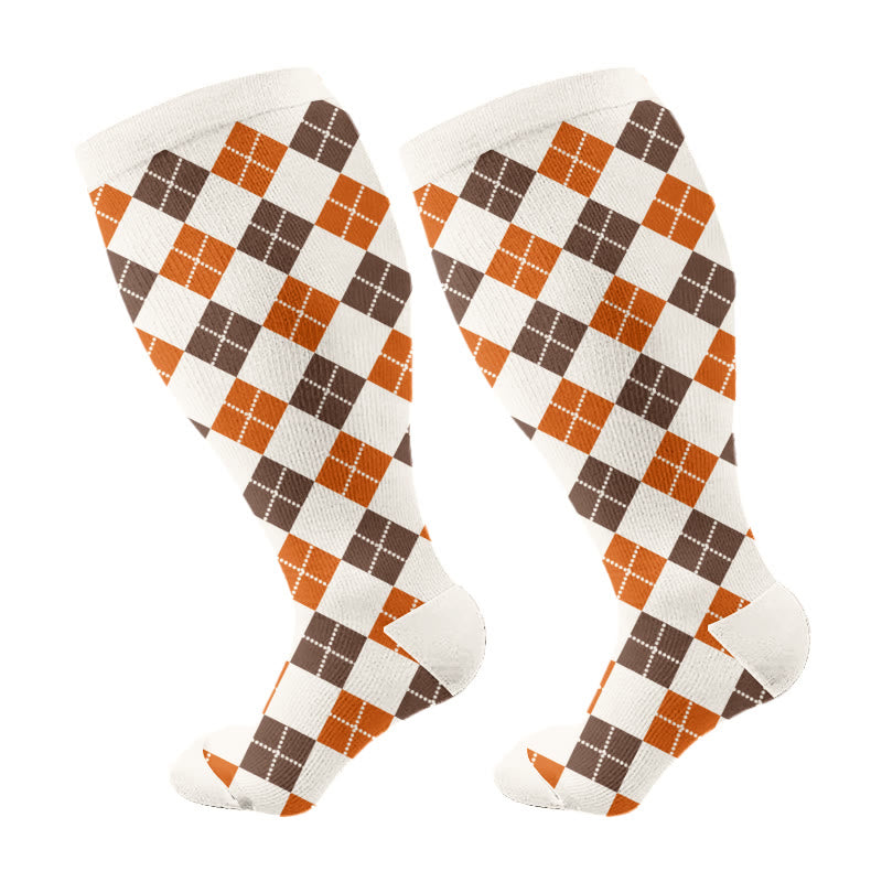 Chaussettes de compression classiques à losanges grandes tailles (3 paires) - Grille (1 paire) - 4XL - image 7