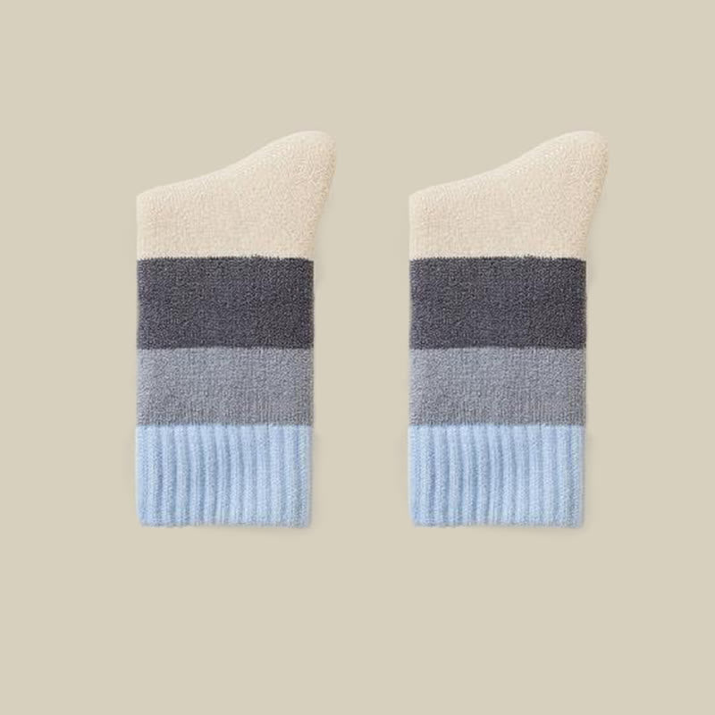 Chaussettes hautes extra épaisses en cachemire (4 paires) - Bleu - EU36-40(US3-7) - image 12