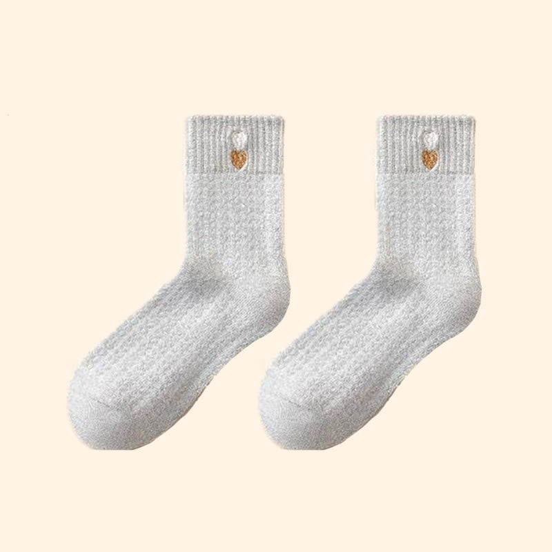 Chaussettes à motif cœur (3 paires) - Gris - EU36-40(US3-7) - image 15