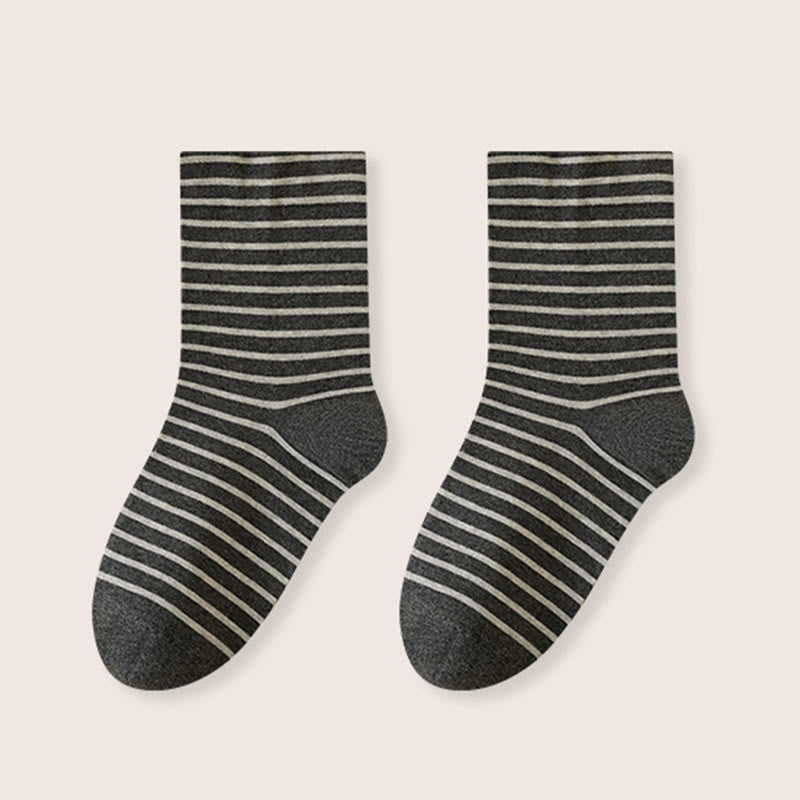 Chaussettes de nuit rayées en pur coton (3 paires) - Gris foncé - UE39-46 (US6-12) - image 18