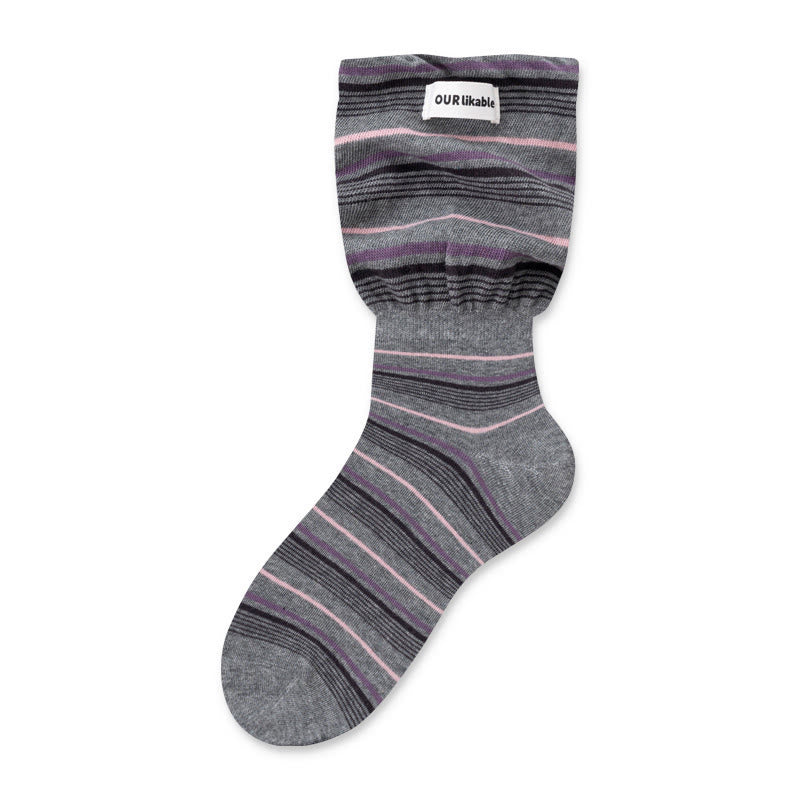 Chaussettes de nuit contrastées élégantes (5 paires) - Gris - EU36-40(US3-7) - image 17