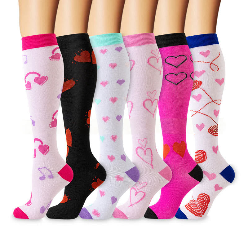 Chaussettes de compression Sweet Hearts (6 paires) - Multicolore - S/M - image 0
