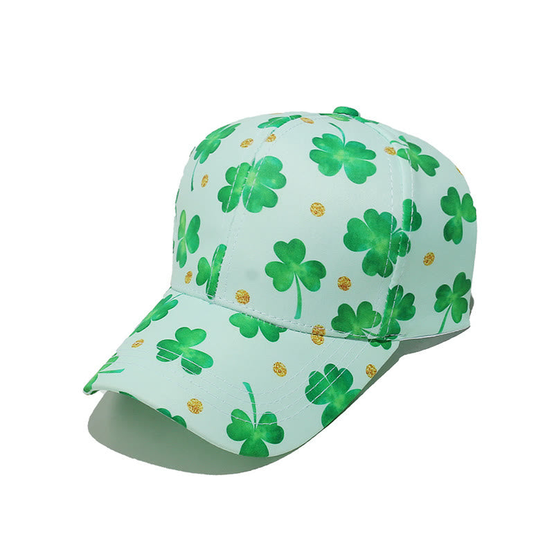 Casquette de baseball grande taille à imprimé trèfle - B - One Size - image 9