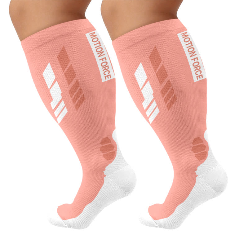 Chaussettes de compression géométriques sport grandes tailles - Rose (1 paire) - 4XL - image 7