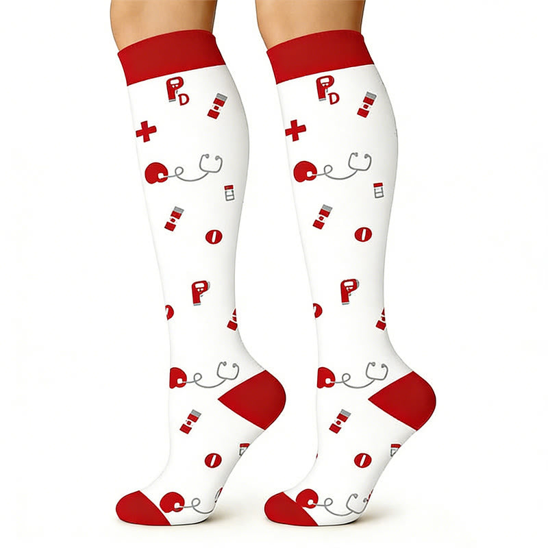 Chaussettes de compression anti-transpiration à imprimé médical (6 paires) - image 7