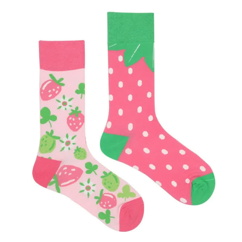Chaussettes courtes à motif fraise ludique - image 1
