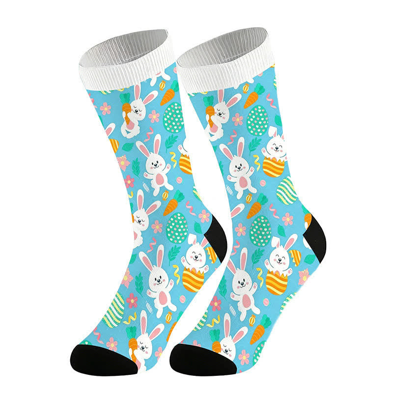 Chaussettes à motif lapin de Pâques (2 paires) - Bleu - UE36-44 (US3-10) - image 6