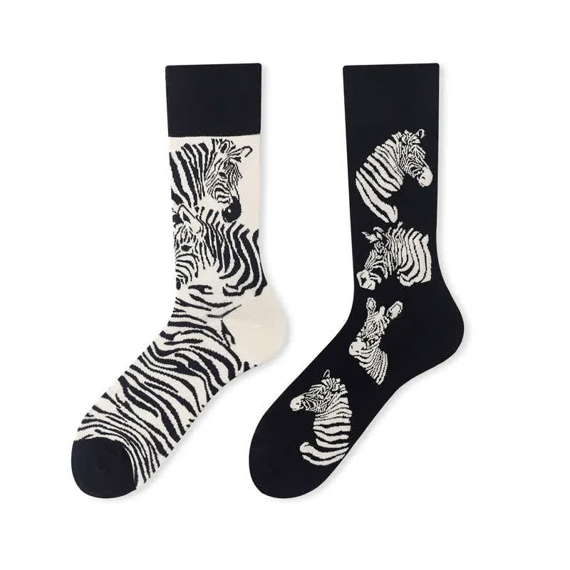 Chaussettes zébrées amusantes - image 1