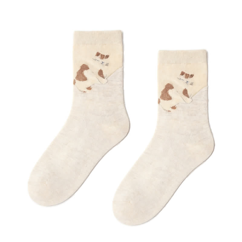 Chaussettes basses en peluche douce pour chat (4 paires) - Beige - 40(US2-7) - image 9
