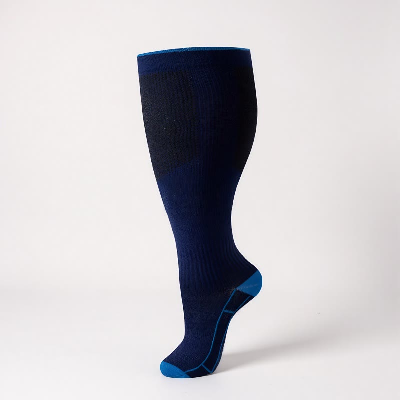 Chaussettes de compression unies classiques grandes tailles (4 paires) - image 14