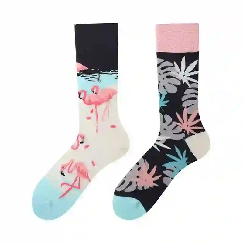 Chaussettes flamant rose tropicales - image 1