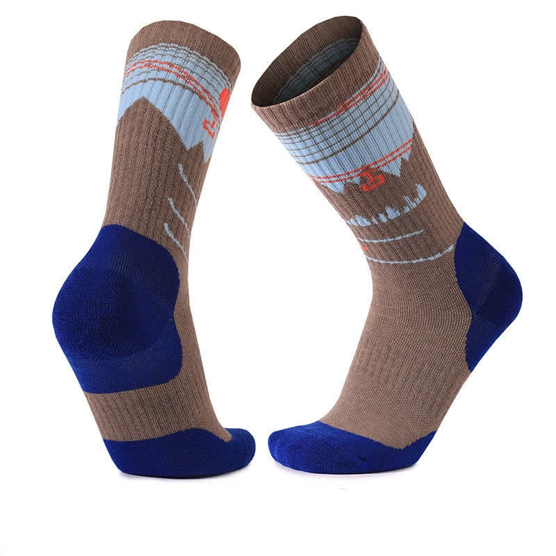 Chaussettes de randonnée mi-mollet en laine rembourrées - Brun - UE35-39 (US2-6) - image 6
