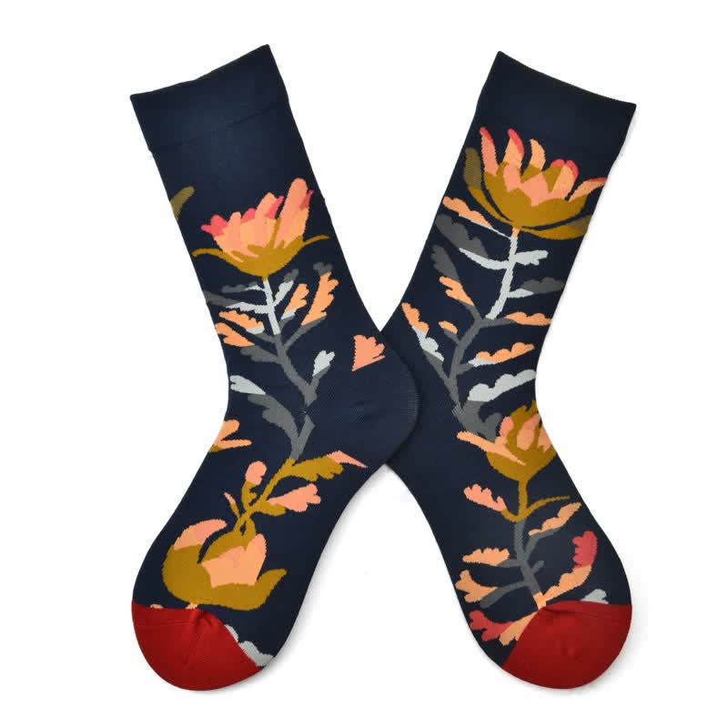 Chaussettes vintage à fleurs (3 paires) - Rouge - 42(US2-8,5) - image 5