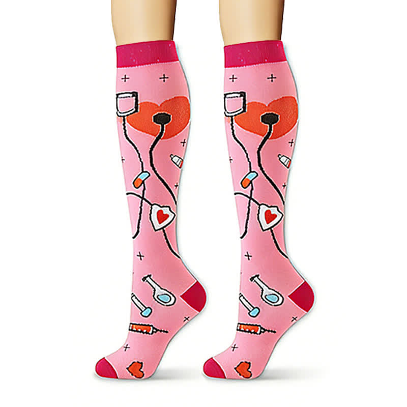 Chaussettes de compression montantes avec moniteur de fréquence cardiaque (6 paires) - image 6