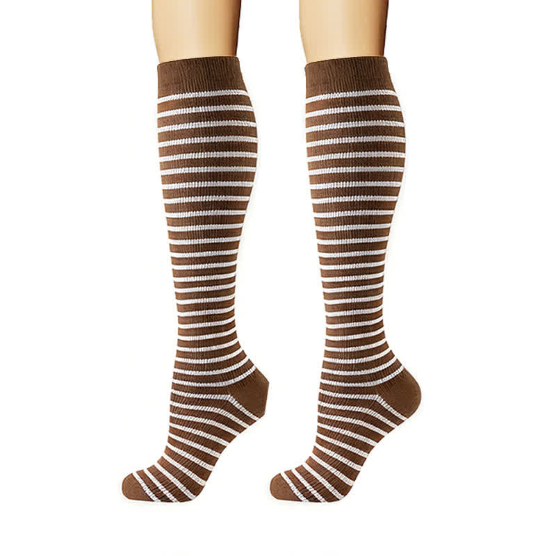 Chaussettes de compression à rayures, à pois et de couleur unie (6 paires) - image 6