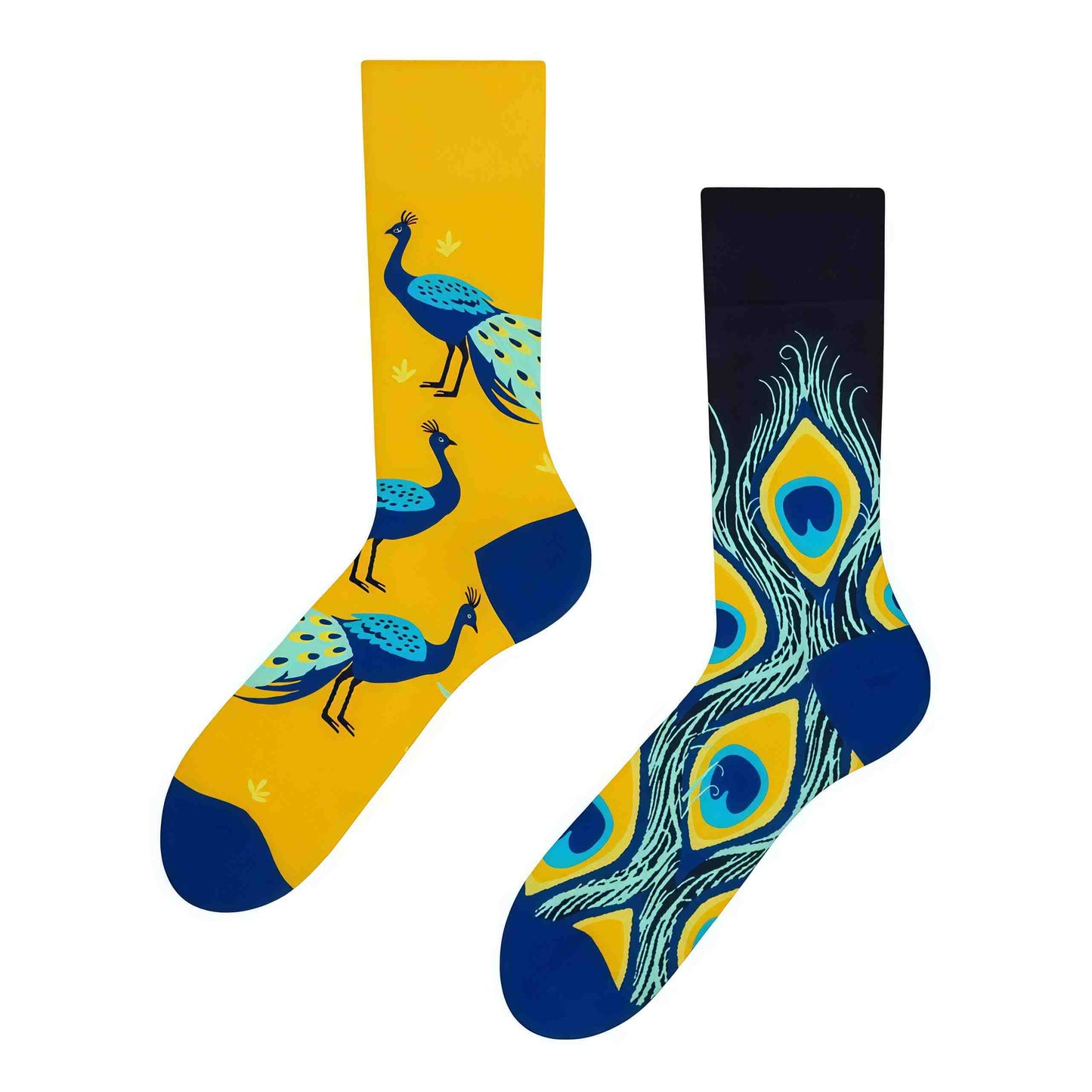 Chaussettes courtes colorées à motif paon - image 1