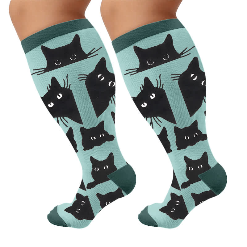 Chaussettes de compression Lazy Cat grande taille - Bleu (1 paire) - 4XL - image 7