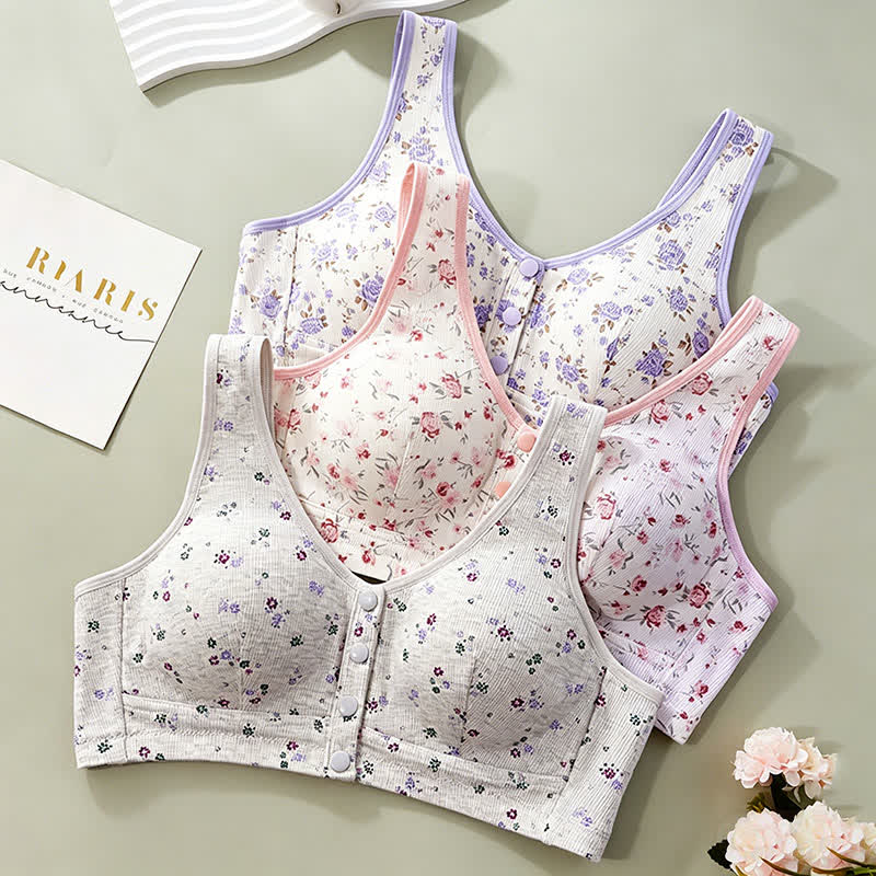 Soutien-gorge sans armatures à fermeture florale sur le devant (lot de 2) - image 3