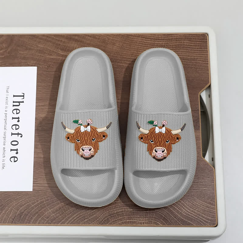 Pantoufles à plateforme Highland Cow Cloud Cushion - Gris - EU44-45(US10-11) - image 13