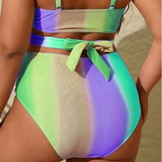 Ensemble bikini imprimé arc-en-ciel à nouer - image 2