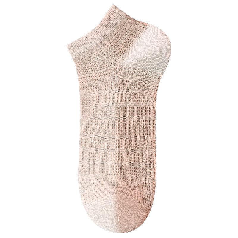 Chaussettes cheville en maille de bambou (5 paires) - Rose - EU36-40(US3-7) - image 5