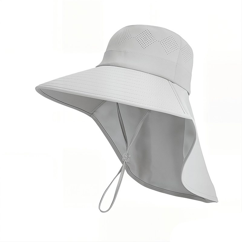 Chapeau de soleil de voyage à large bord et à épaule drapée - Gris - One Size - image 12