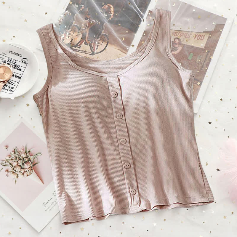 Débardeur côtelé à boutons grande taille (2 pièces) - Rose - 3XL - image 14