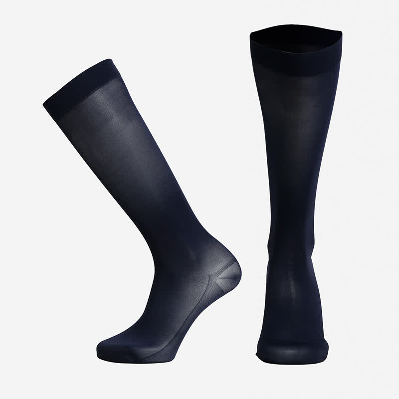 Chaussettes de compression classiques unies - Bleu marine - XXL - image 12