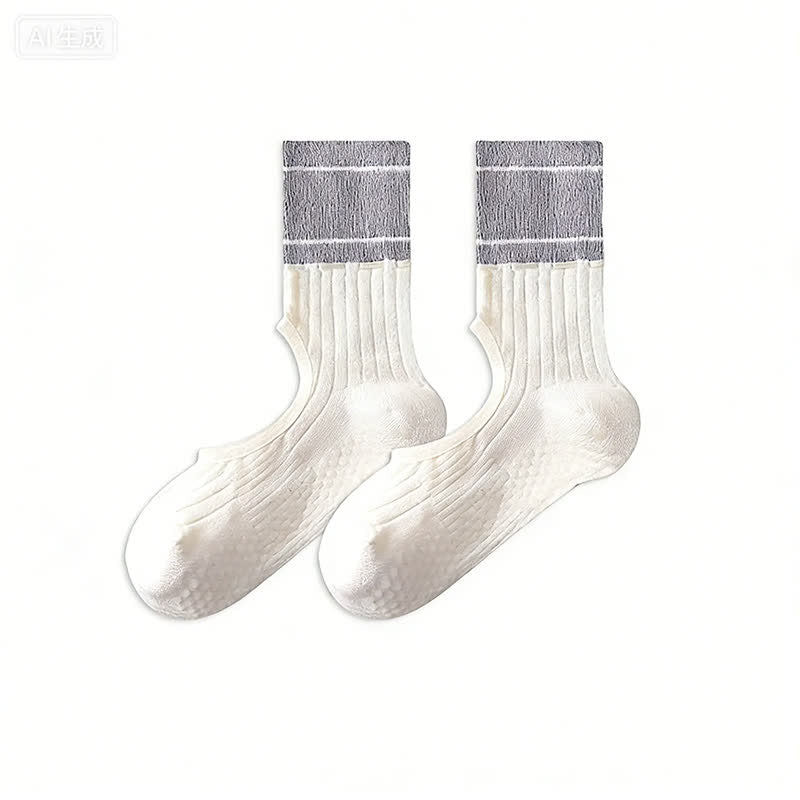 Chaussettes à cou-de-pied ouvert avec adhérence en forme d'arc (2 paires) - Gris - 40(US2-7) - Sans ruban - image 20