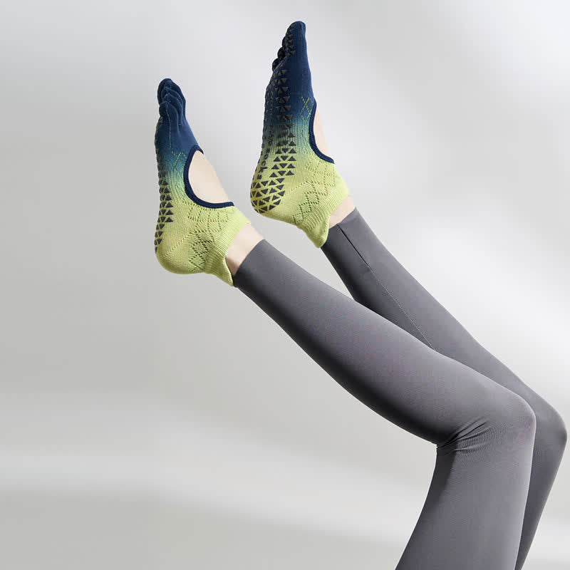 Chaussettes antidérapantes à dégradé de couleurs - Bleu - 40(US2-7) - image 7