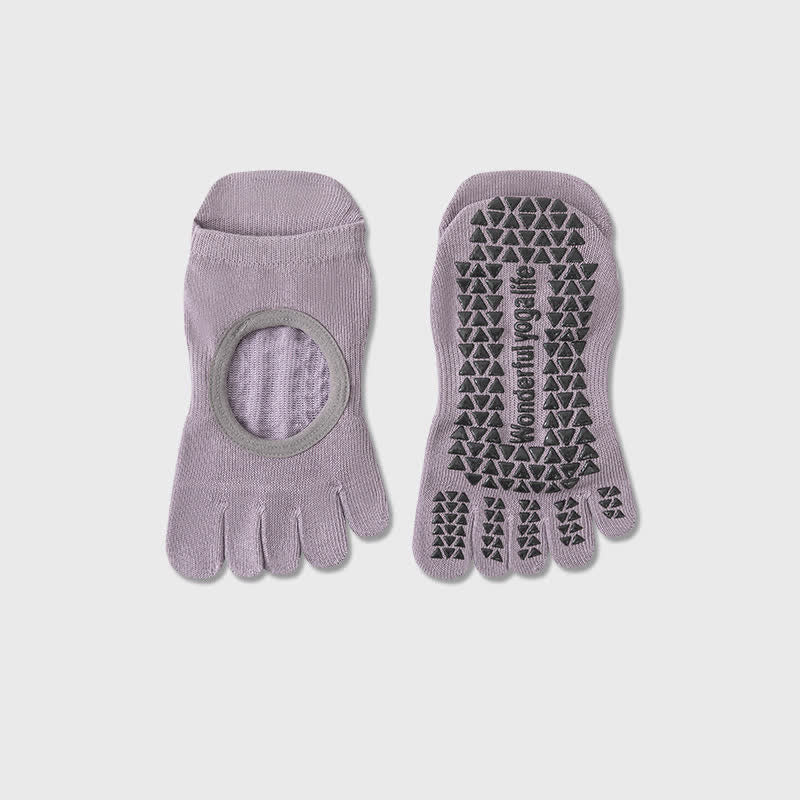 Chaussettes de yoga antidérapantes à cinq orteils (2 paires) - Violet - 40(US2-7) - image 10