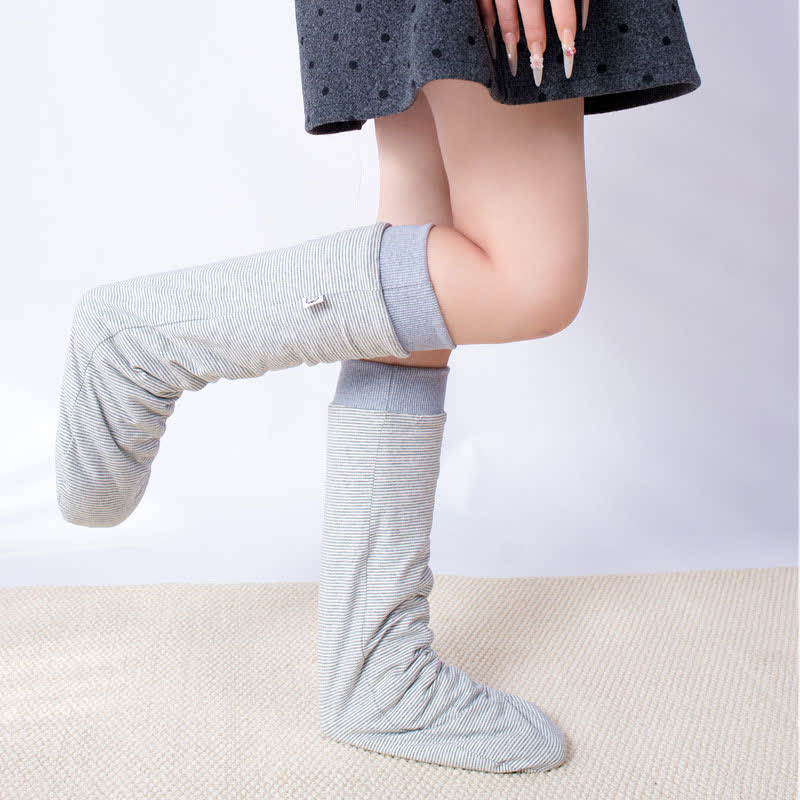 Chaussettes de nuit confortables à rayures en coton - image 3