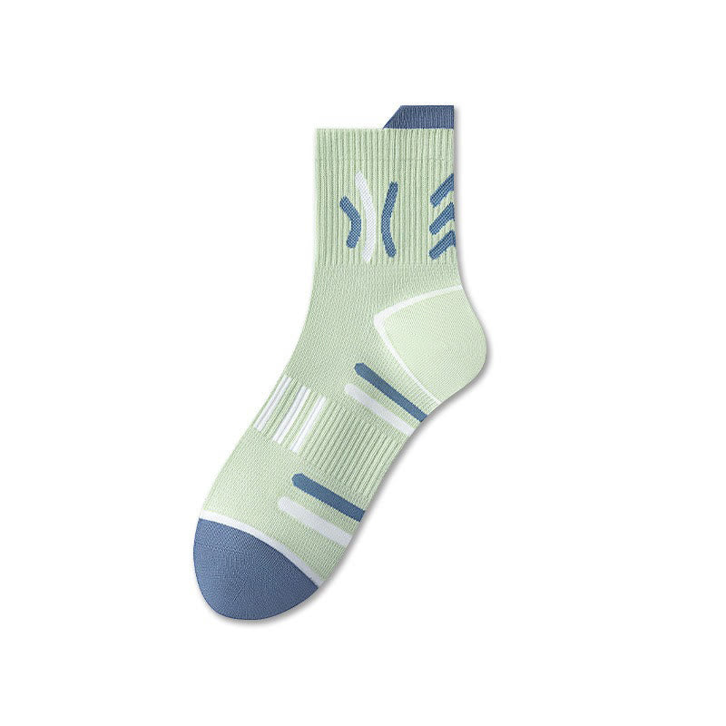 Chaussettes de sport en coton (5 paires) - Vert - EU38-44(US5-10) - image 6