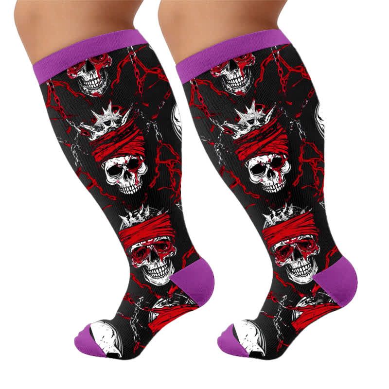 Chaussettes de compression Crossbone grandes tailles - Violet (1 paire) - 4XL - image 10