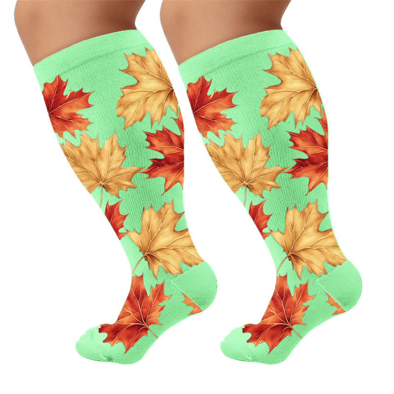 Chaussettes de compression botaniques grande taille - Vert (1 paire) - 4XL - image 10