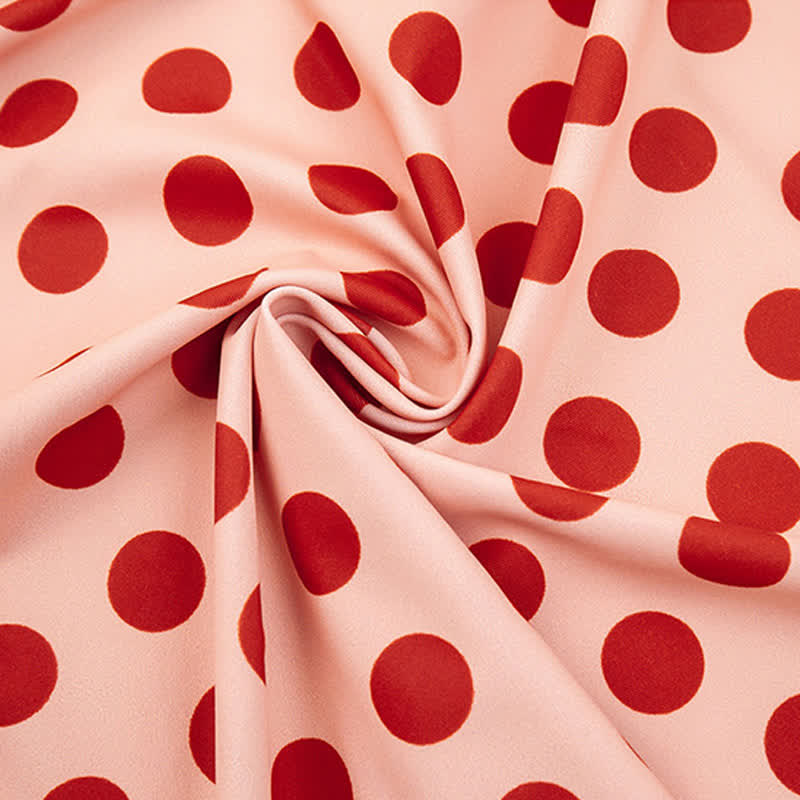 Maillot de bain à jupe à pois rose poudré - image 9