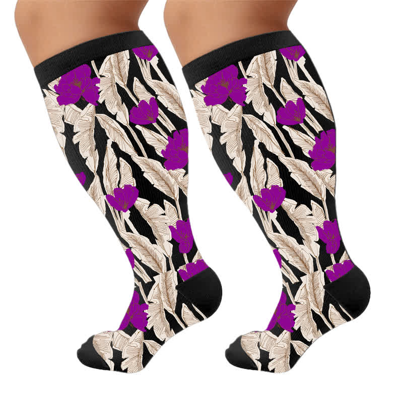 Chaussettes de compression Tropical Bloom grande taille - image 10